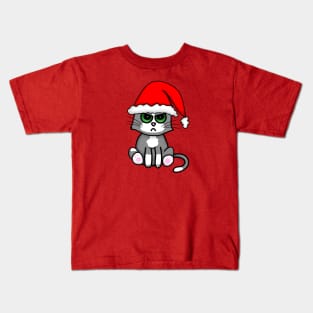 Bah Humbug Cat (Small Print) Kids T-Shirt